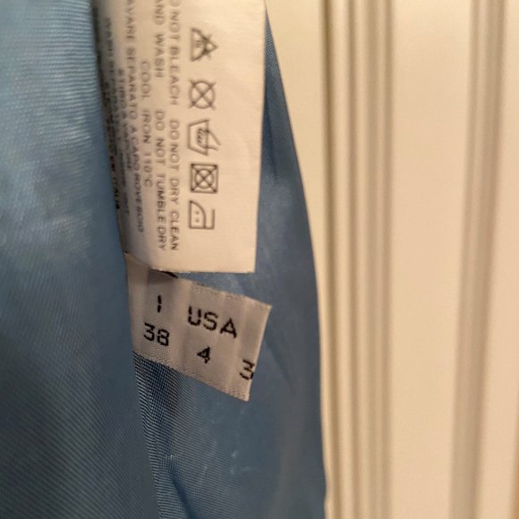 MOSCHINO FLORAL LIGHT BLUE COAT - Picture 7 of 11